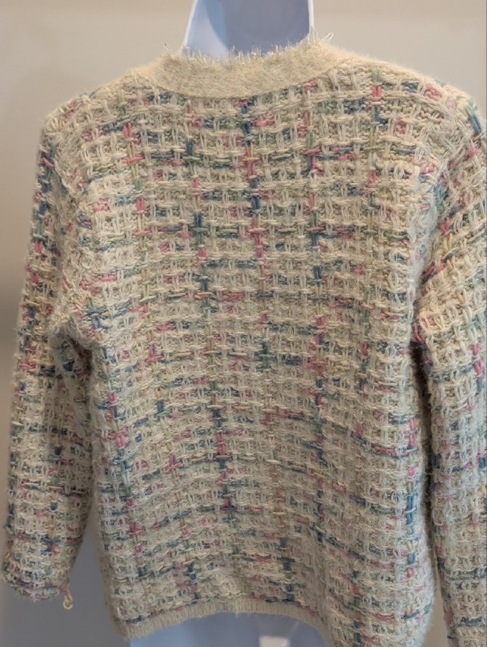 Cocobleu Women's Cream Multicolor Bouclé Blazer - M - Picture 9 of 10